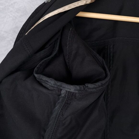 Chicos Field Coat Womens 1 Small Black Metal Twist Closure Flip Cuff Utility - Picture 9 of 16